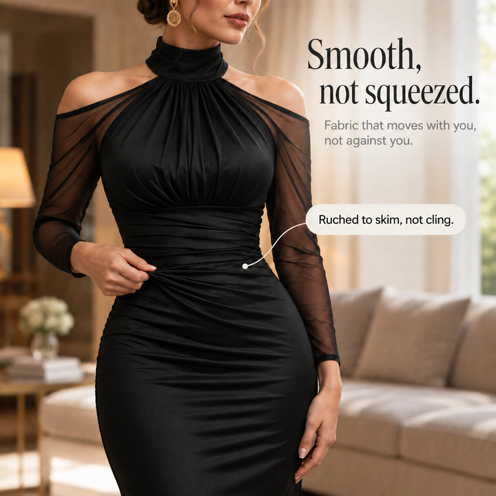 Elarian – Sheer Cold-Shoulder Mermaid Gown