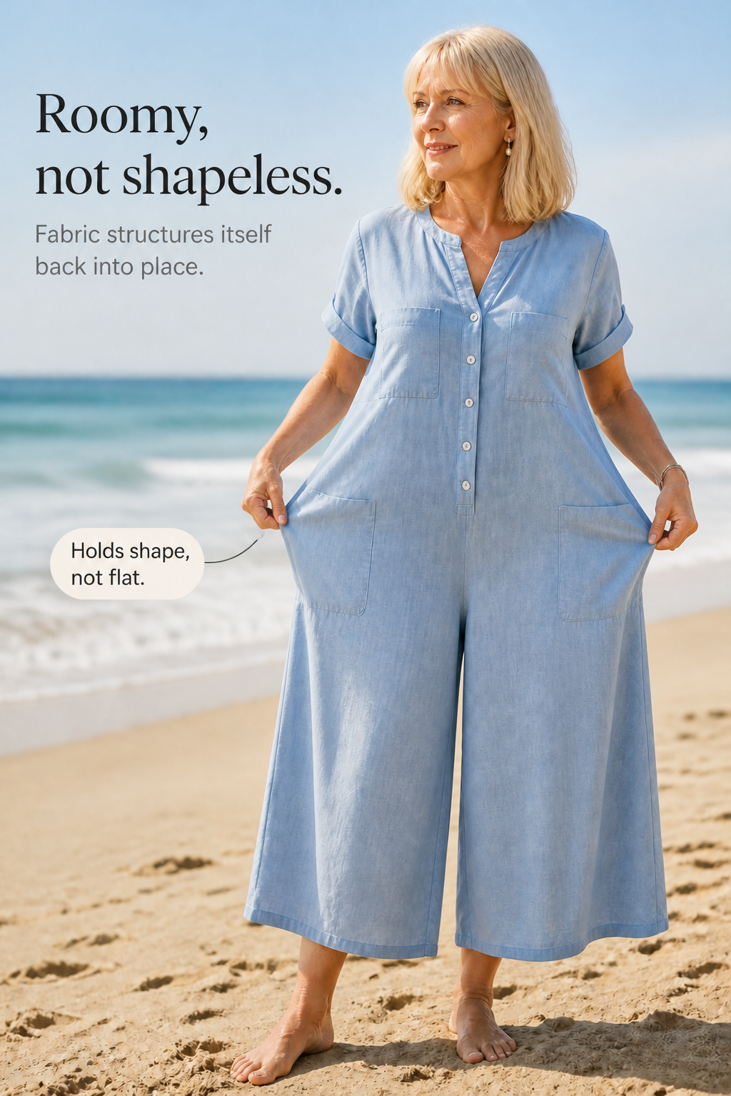 Wearbella – Loose-Fit Wide-Leg Pocketed Jumpsuit