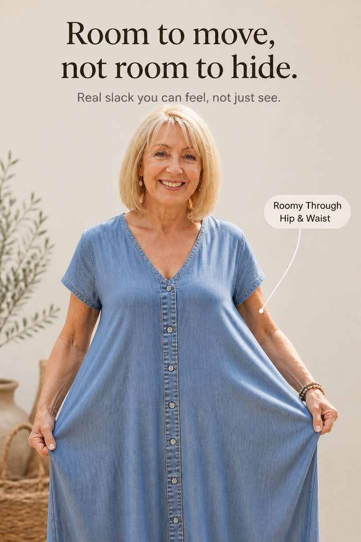 Wearbella – Soft Denim-Look Oversized Shirt Dress