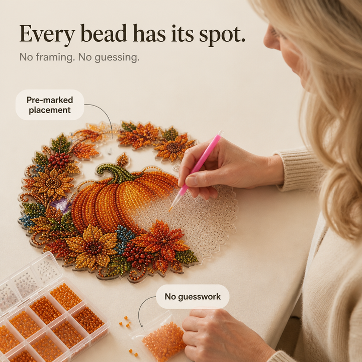 Duskglow Wreath – Pumpkin Diamond Painting Wreath Kit