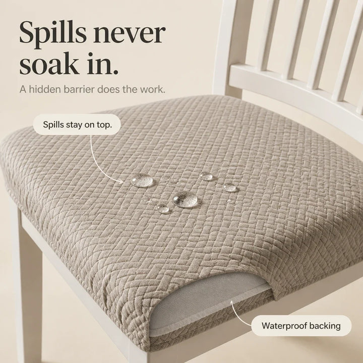 Jacquard Haven – Waterproof Stretch Jacquard Dining Chair Seat Cover