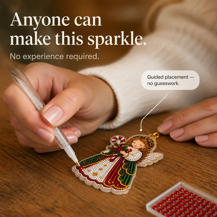 Twinklecraft – Rhinestone Angel Christmas Ornament (12 pieces)