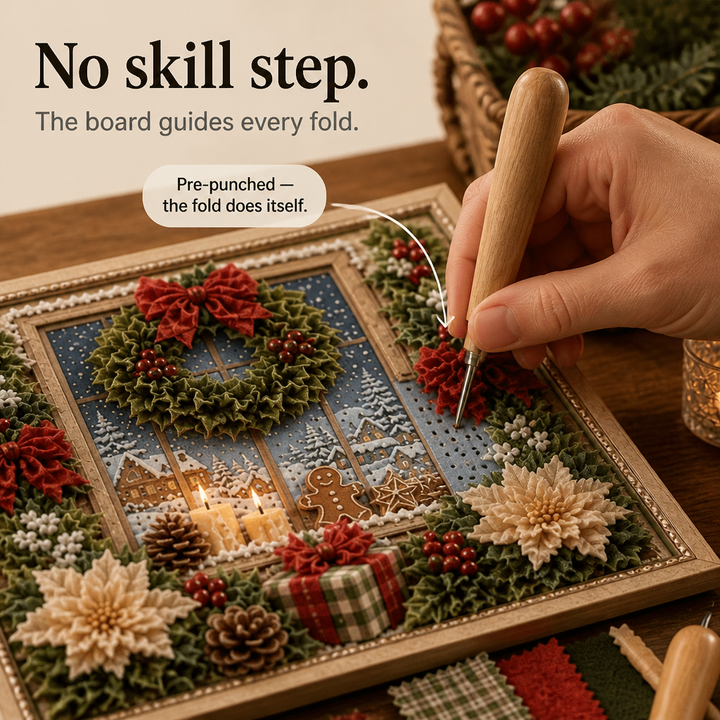 Foldery – Pre-Punched 3D Christmas Fabric Art Kit