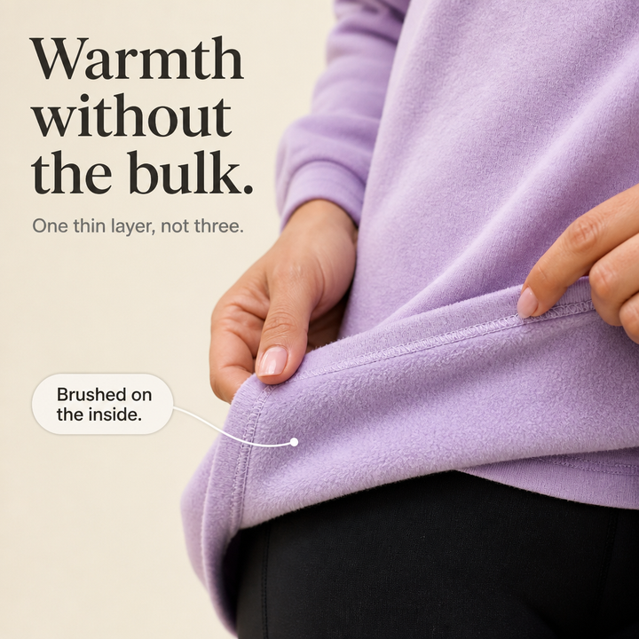 CozyLayer – Brushed-Lining Long-Sleeve Tunic Top