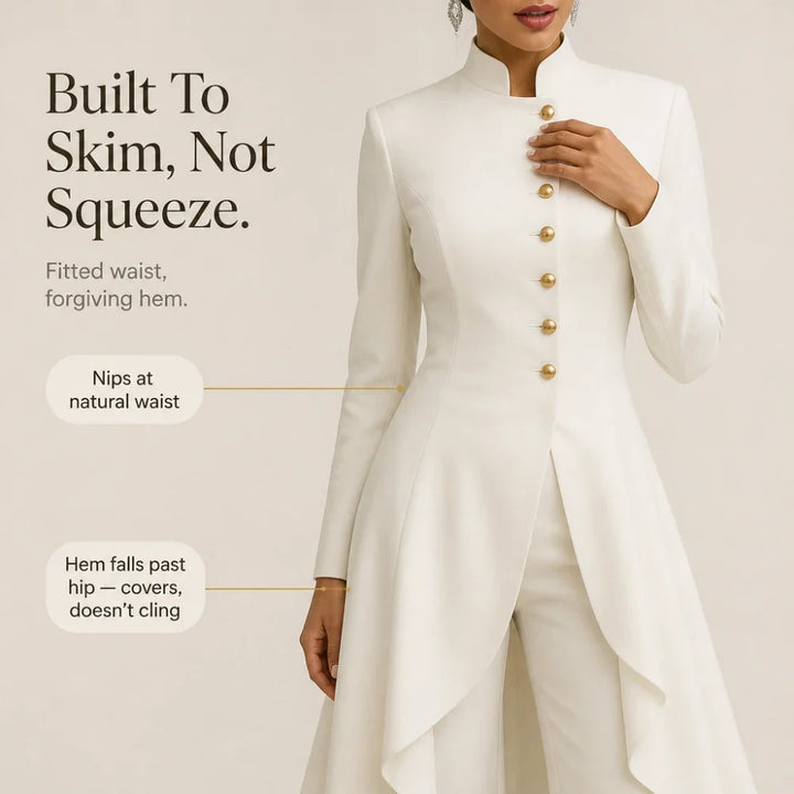 Vellora – Asymmetric Ruffled Tunic And Wide-Leg Pants Set