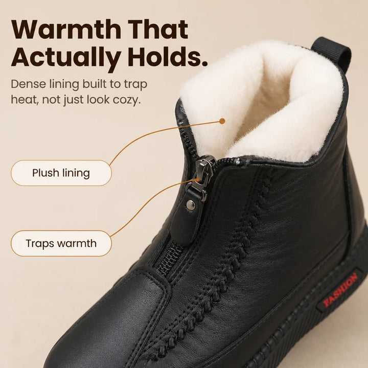 Frostella – Plush-Lined Zip-Up Ankle Boots