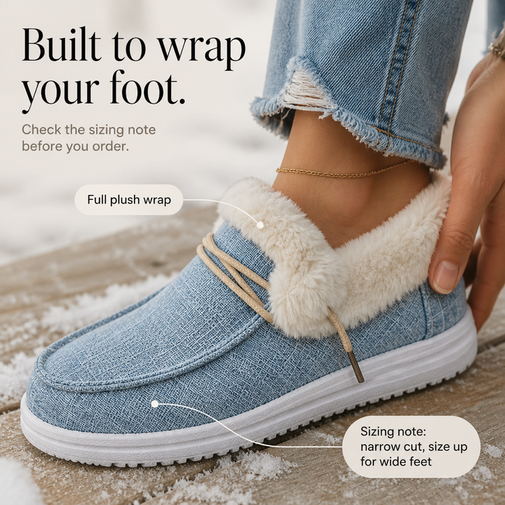 Veluna – Plush-Lined Canvas Slip-On Winter Shoes