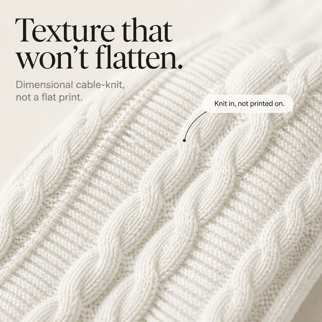 Cabelyn – Embossed Cable-Knit Half-Zip Pullover