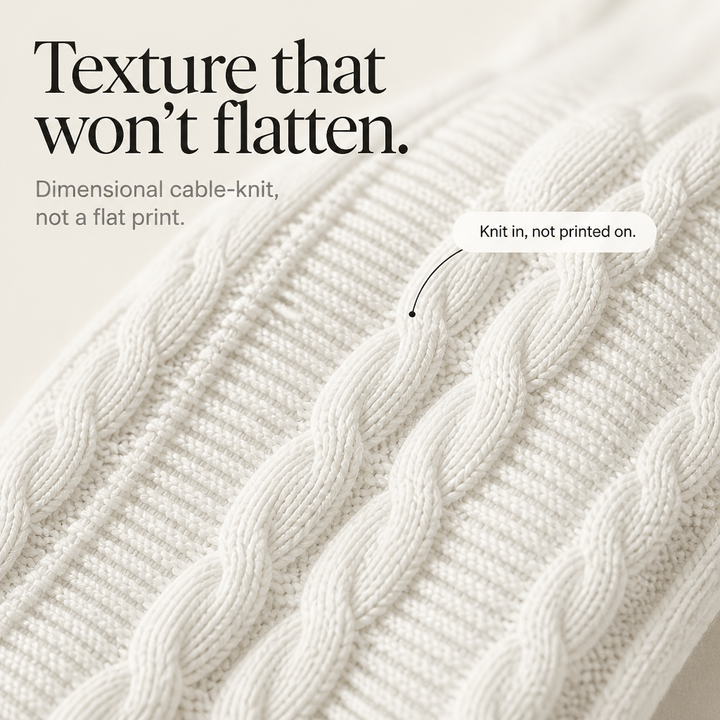 Cabelyn – Embossed Cable-Knit Half-Zip Pullover