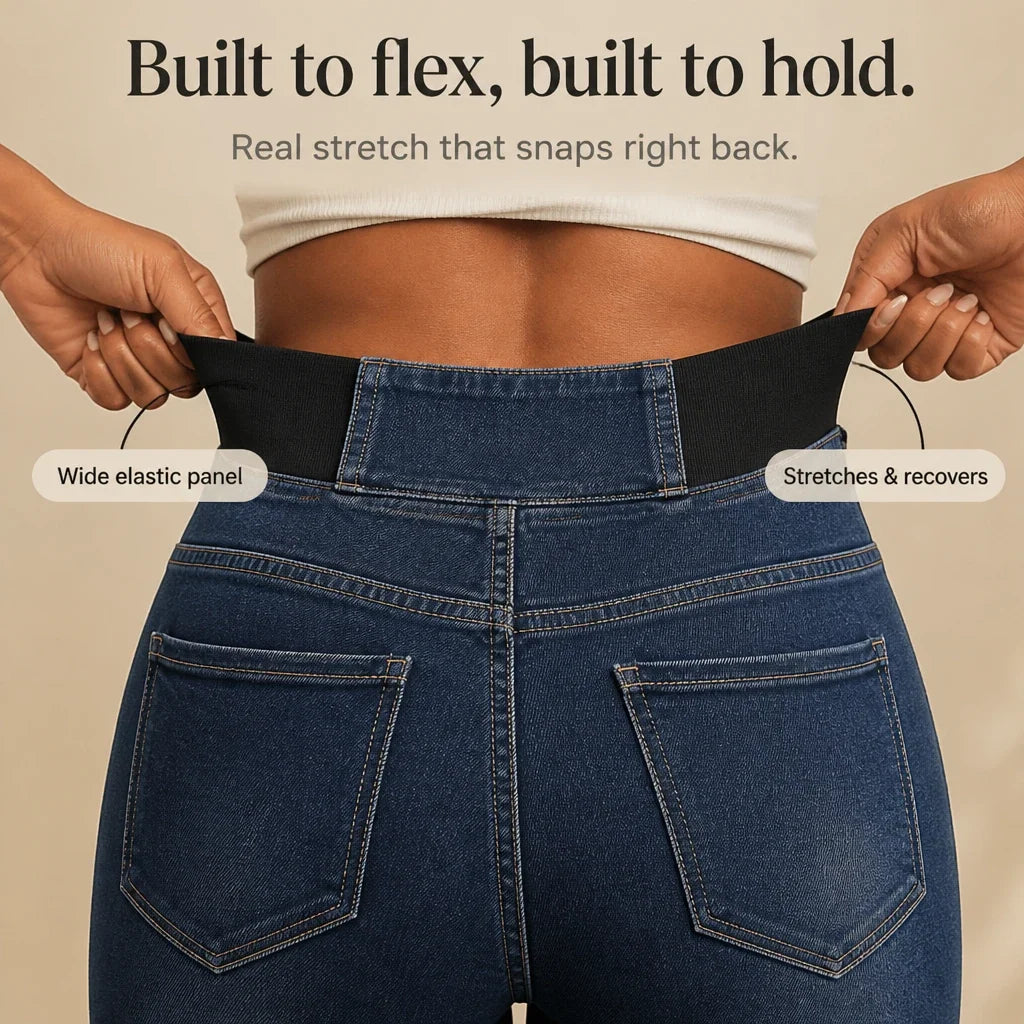 Easewide – High-Waisted Wide-Leg Stretch Jeans