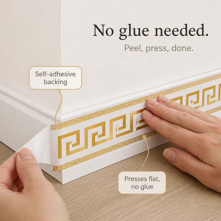 Edgewell – Gold And White Peel-And-Stick Border