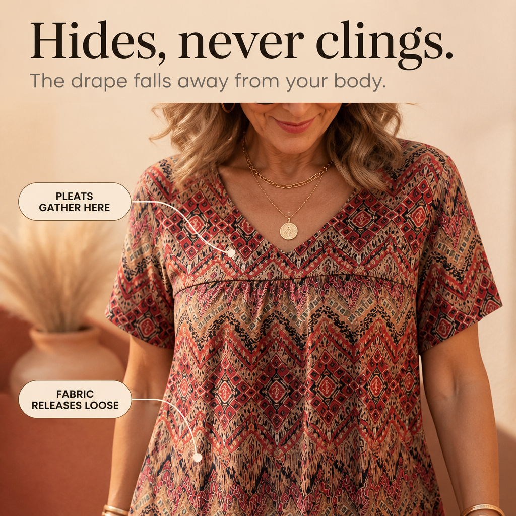 Draveil – The V-Neck Top That Skims, Not Clings