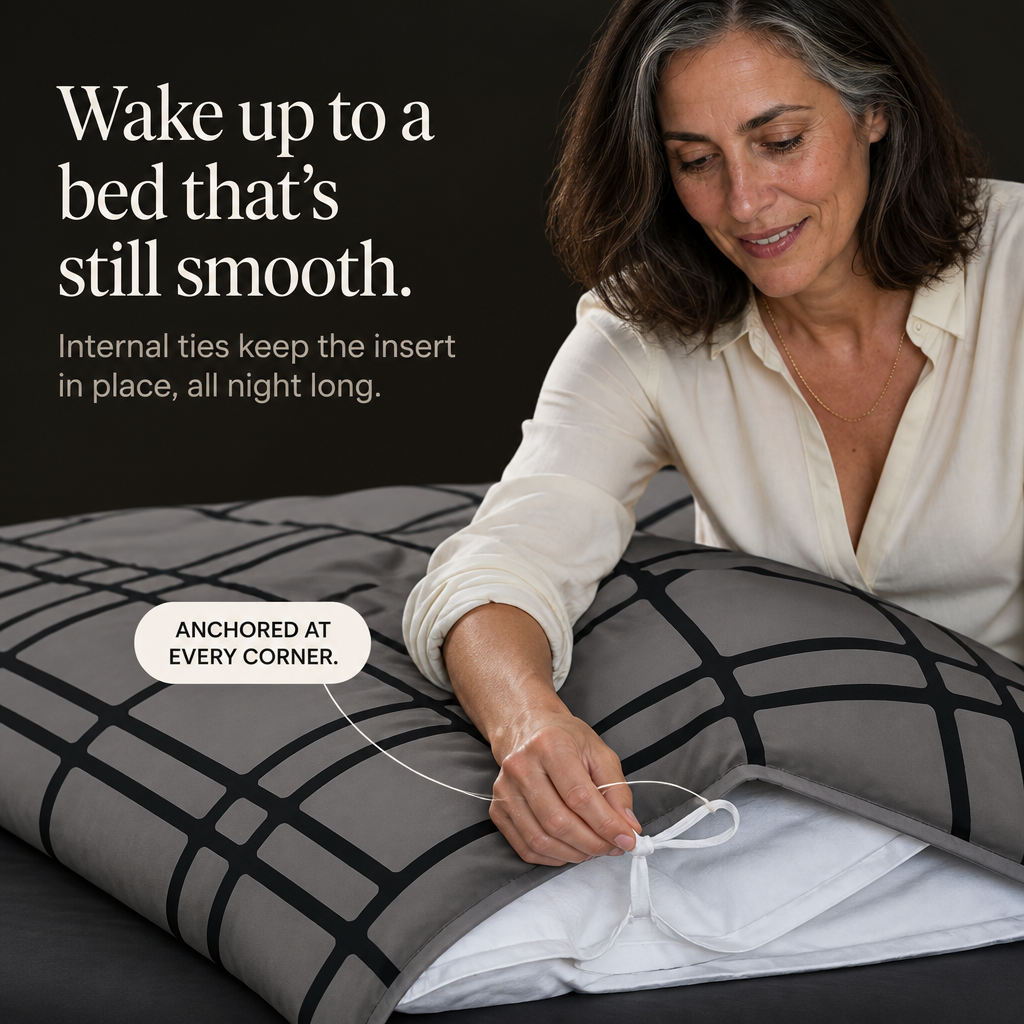 Linevue – Geometric Print Zippered Duvet Cover Set