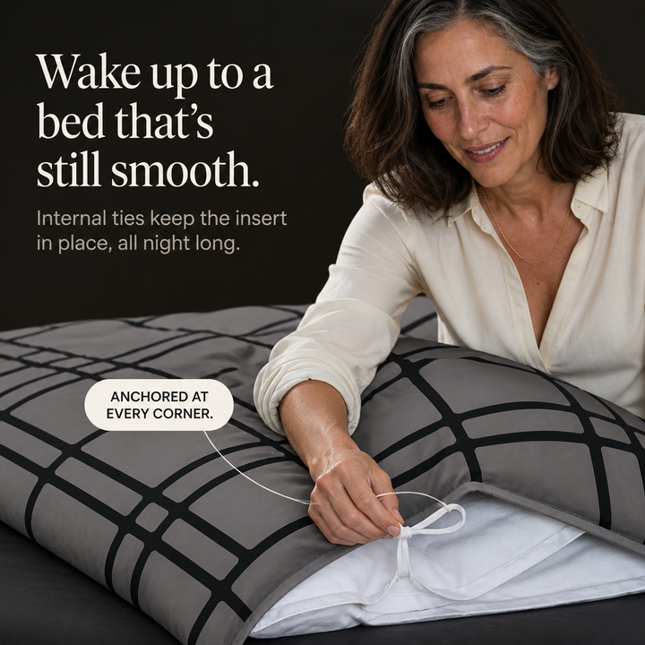 Linevue – Geometric Print Zippered Duvet Cover Set