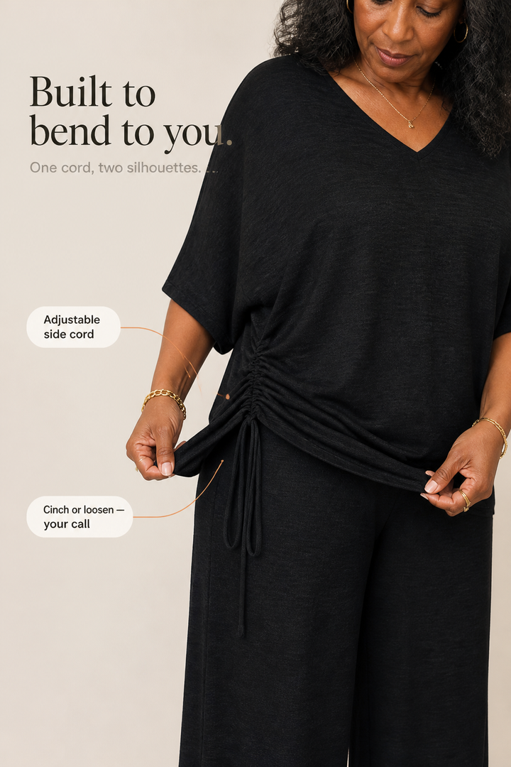 Wearbella – V-Neck Top And Wide-Leg Trouser Set