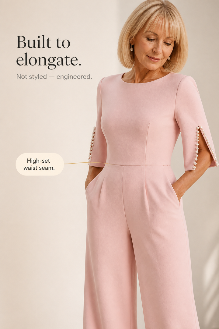 Verlyne – Pearl-Look Sleeve Wide-Leg Jumpsuit