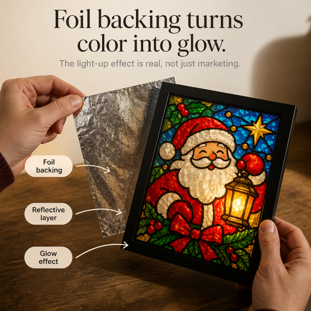 NoelGlow – Foil-Backed Christmas Stained Glass Art Kit