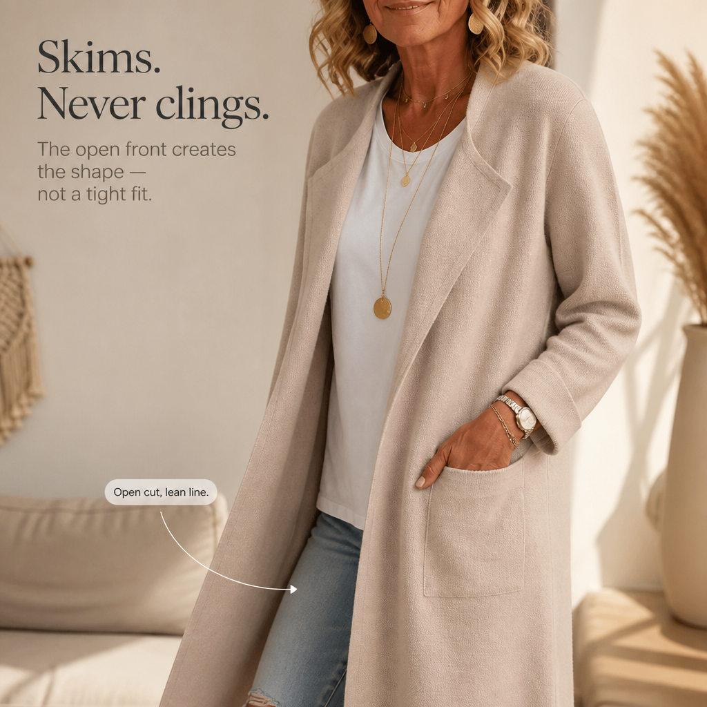 Wrapelle – Open-Front Longline Knit Cardigan Coat