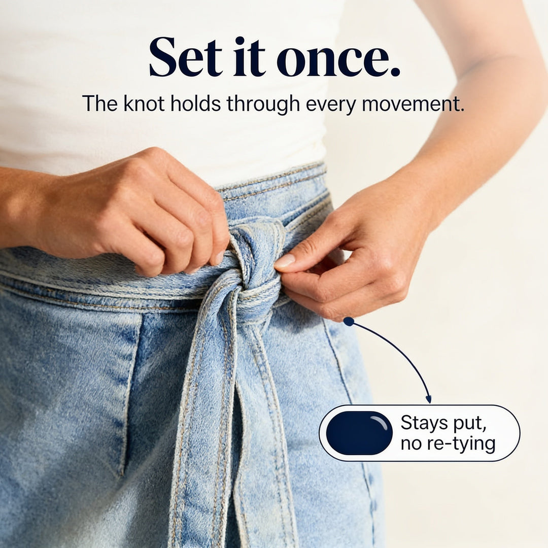Trueline Denim – Adjustable Tie-Waist Wrap Midi Skirt