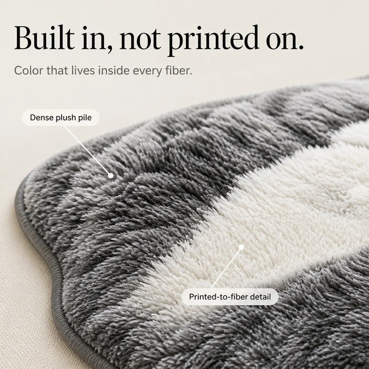 Tabby Tumble – Sleeping Cat-Shaped Plush Area Rug