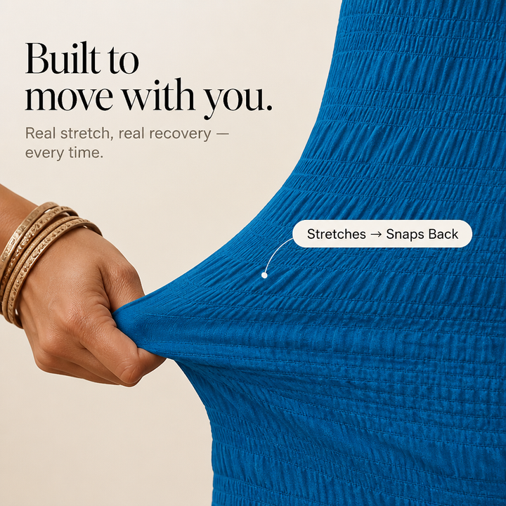 Waffleigh – The Waffle-Knit Dress That Stretches, Never Clings