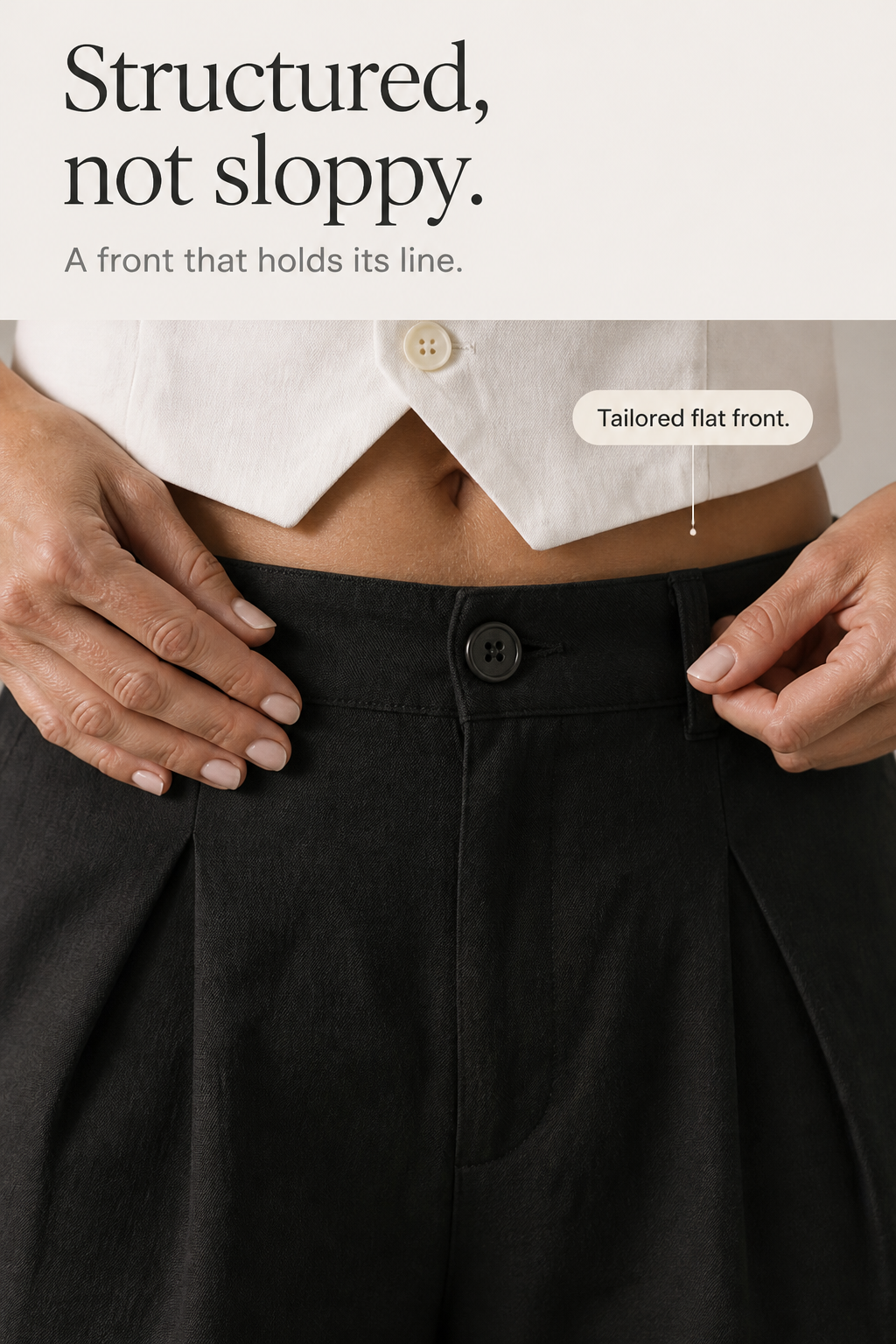 Linora – Pleated Wide-Leg Linen-Look Trousers