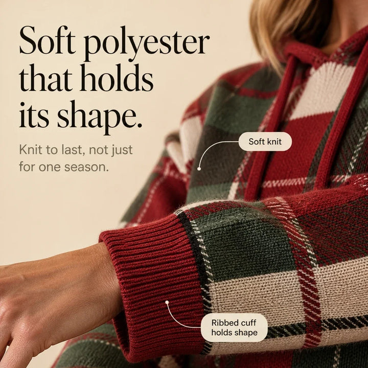 Overa – Plaid Knit Hooded Sweater