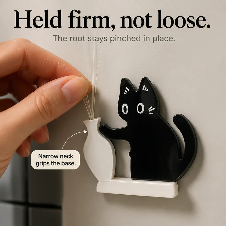 Whisker Whimsy – Magnetic Cat-Shaped Whisker Vase