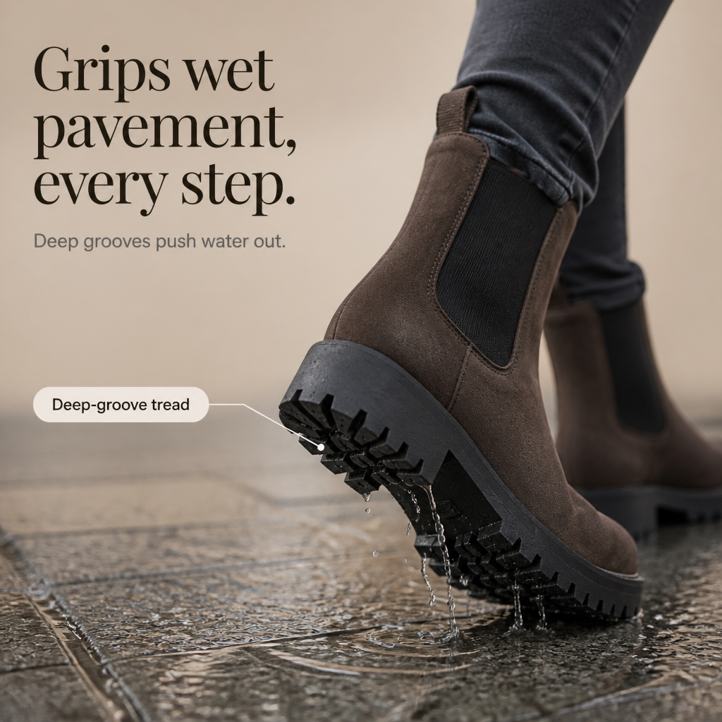 Traqora – Wide-Fit Stretch-Panel Chelsea Boots