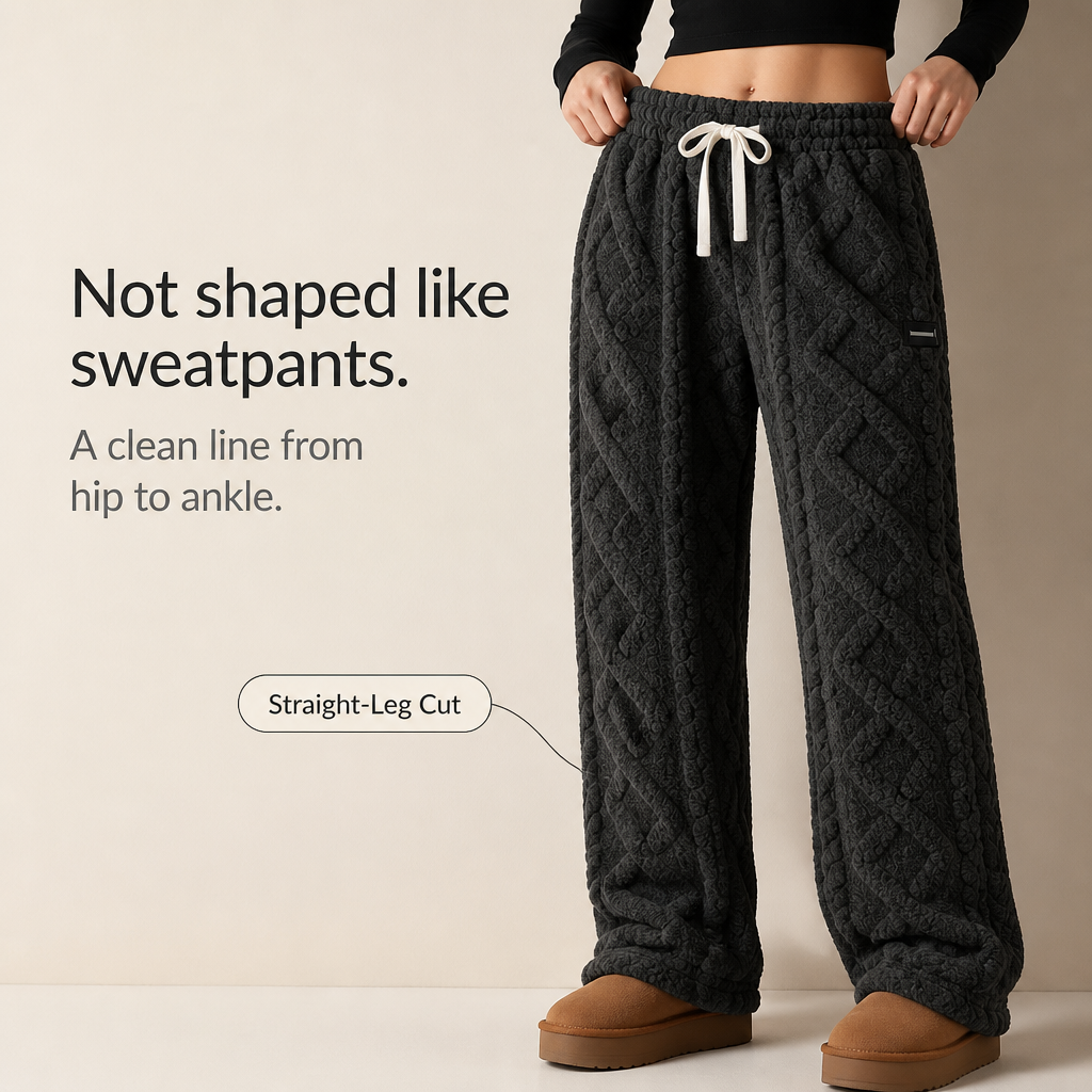 Warmleigh – Cable-Knit Drawstring Waist Lounge Pants