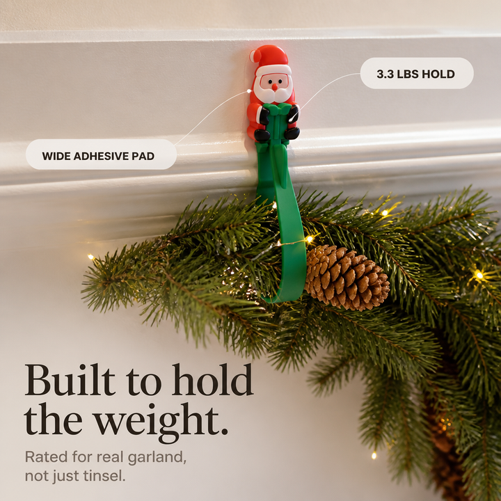 Santa Snaps – Santa-Shaped Adhesive Wall Hooks