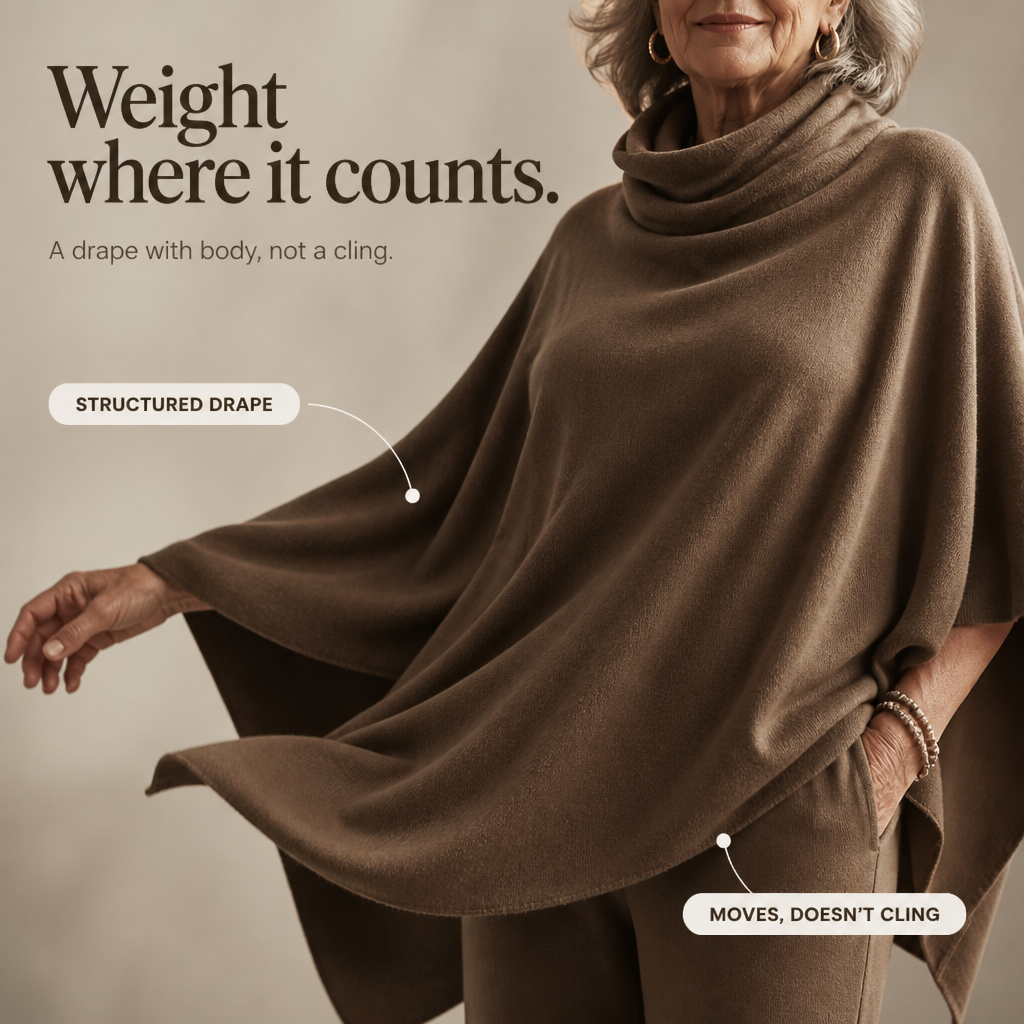 Draveil – Cowl-Neck Cape Top And Wide-Leg Pants Set