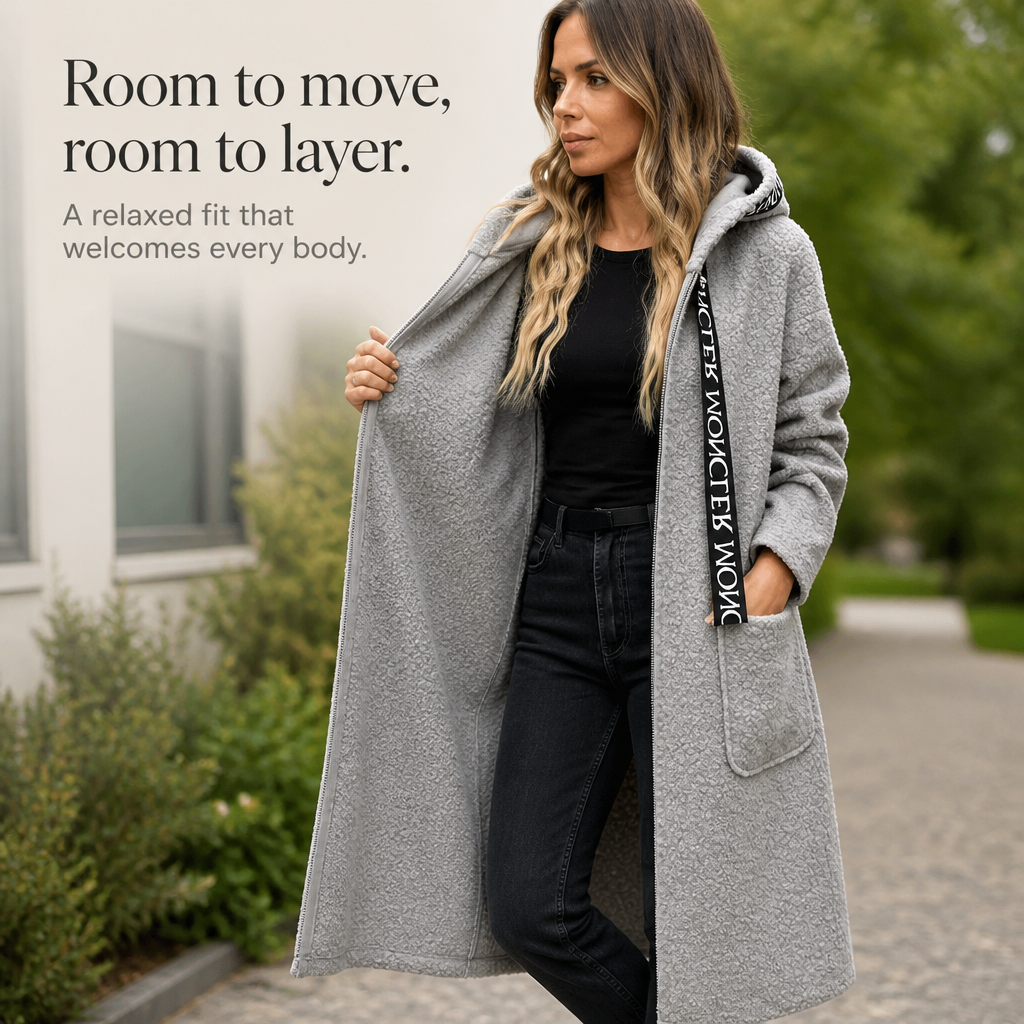 Wearbella – Hooded Zip-Front Long Coat