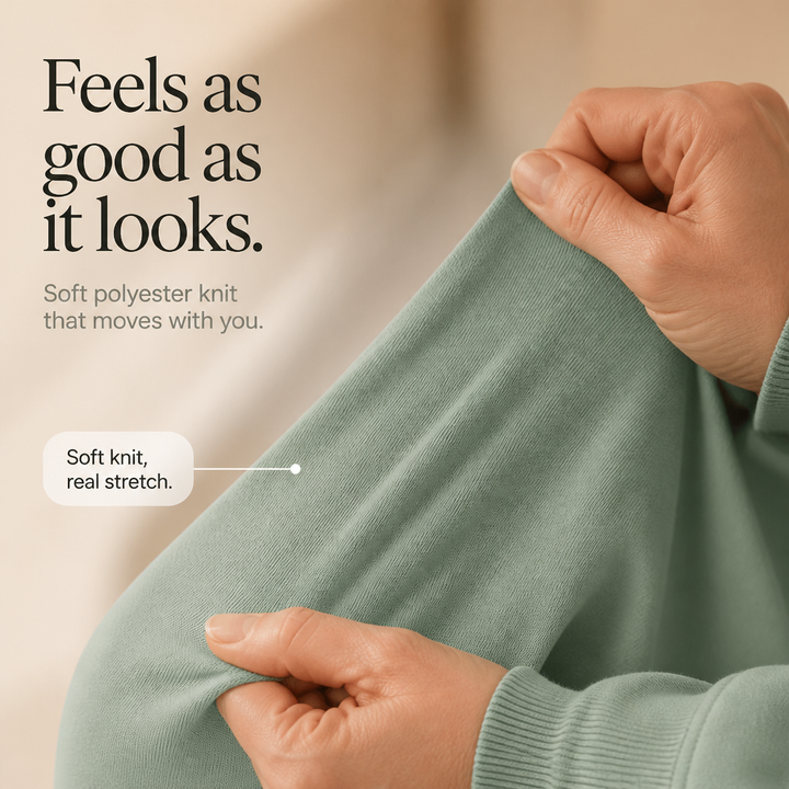 Easewell – Half-Zip Top And Wide-Leg Trouser Set
