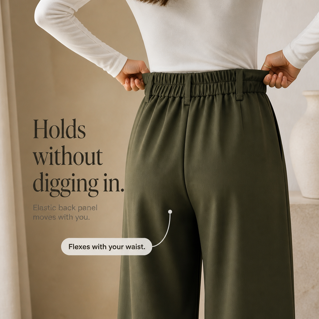 Elonga – Pleated High-Waisted Wide-Leg Trousers
