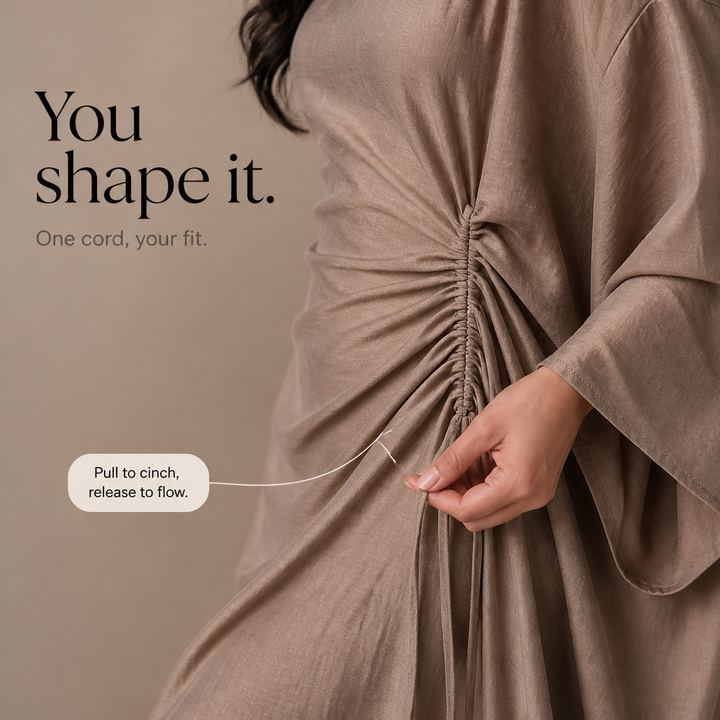 Elara – Adjustable-Waist Batwing Kaftan Trouser Set