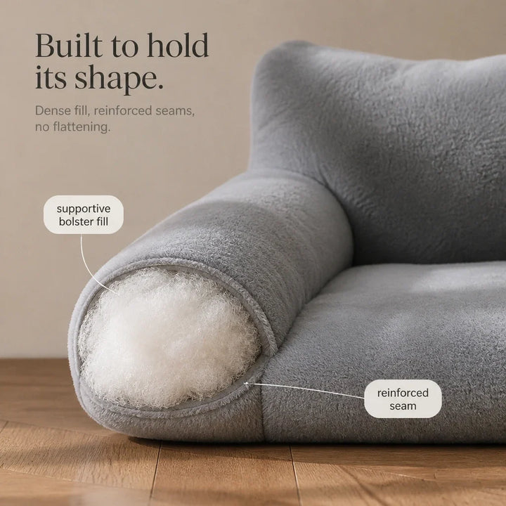 HearthPaw – Plush Sofa-Shaped Cat Bed
