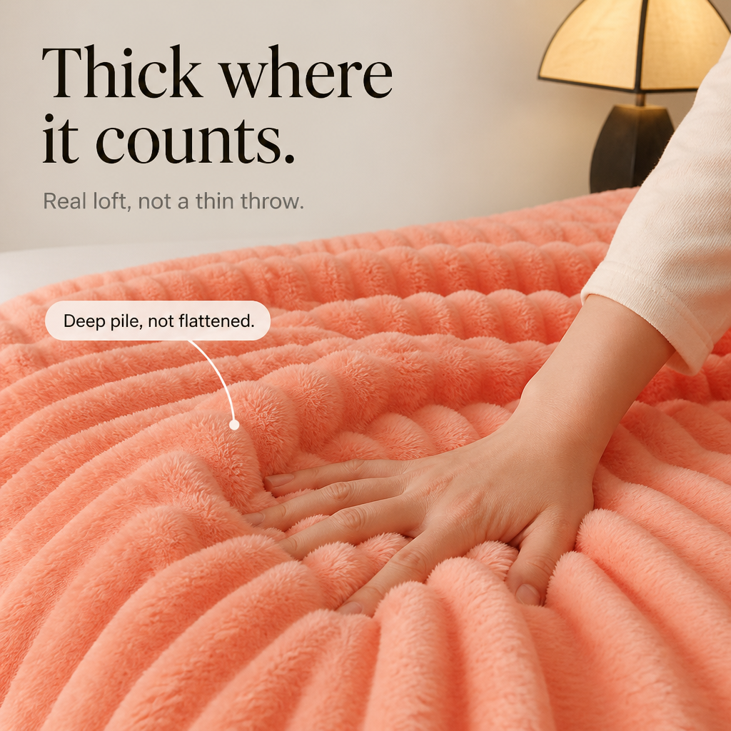 Plushwick – Two-Tone Reversible Rabbit Plush Blanket
