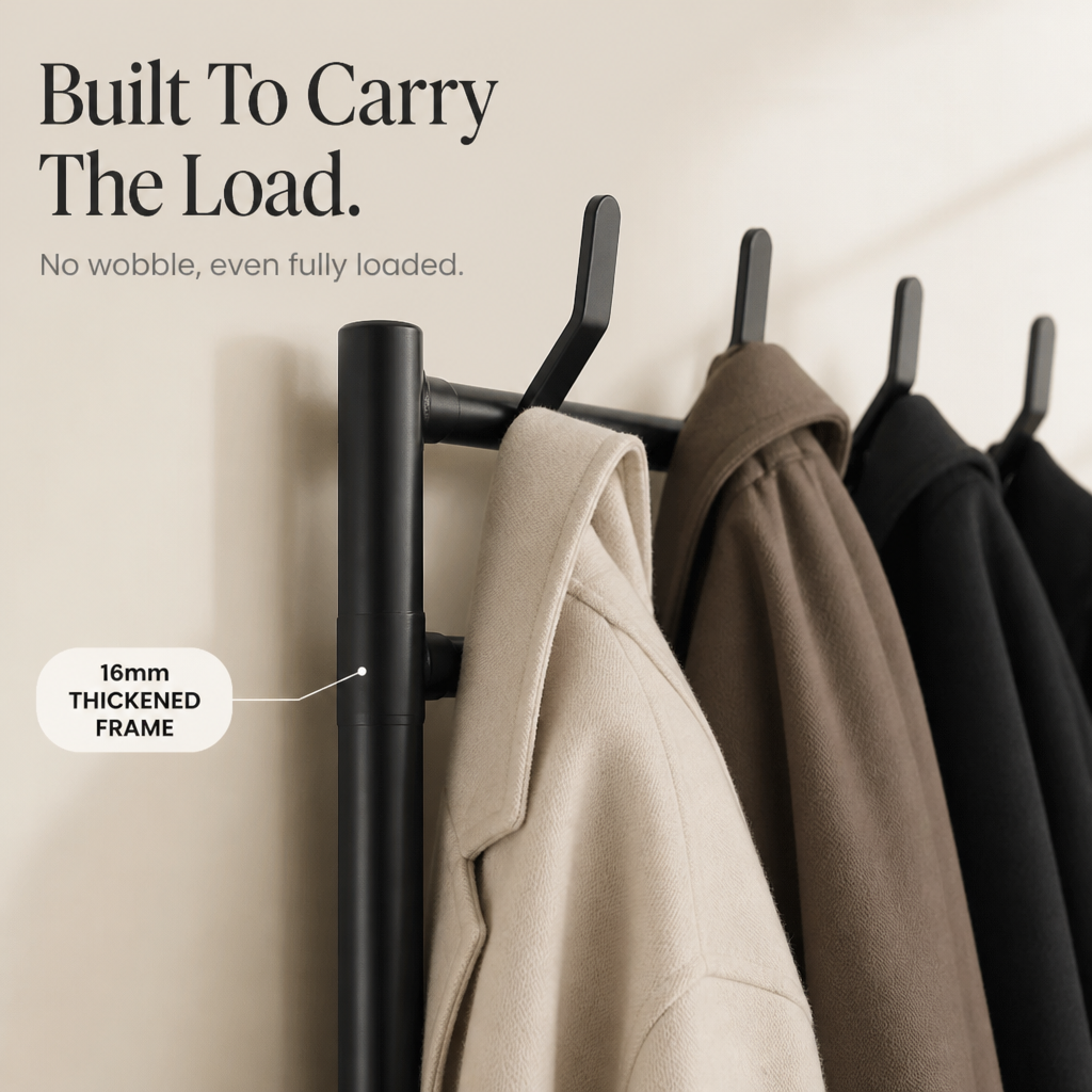 Haldrow – 3-Tier Shoe Rack With Coat Hooks