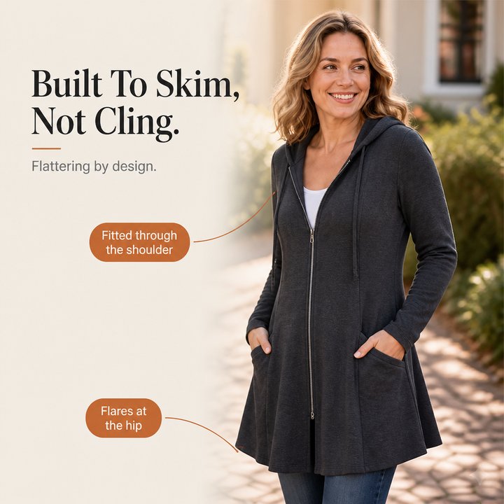 Wrapella – Hooded Longline Full-Zip Jacket
