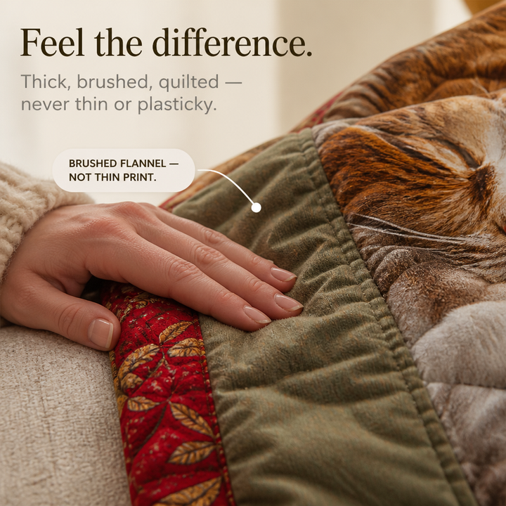Purrfecto – Nine-Panel Sleeping Cats Reversible Flannel Throw