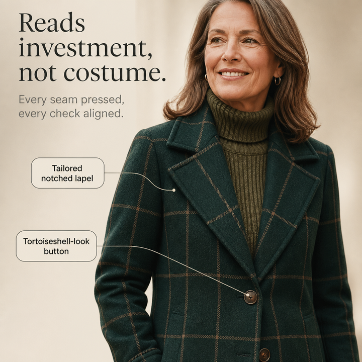 Wearbella – Plaid Two-Button Oversized Wool-Look Coat