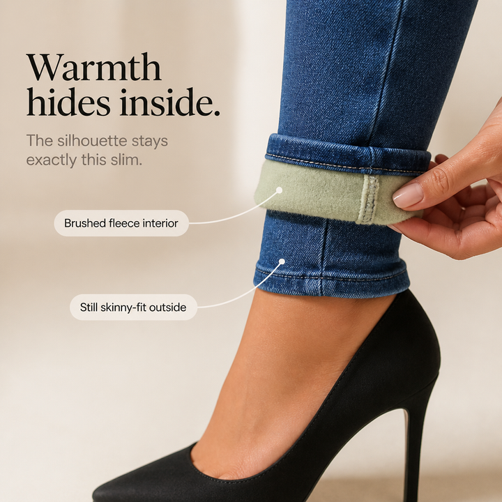 Frostline Denim – Fleece-Lined High-Waisted Skinny Jeans