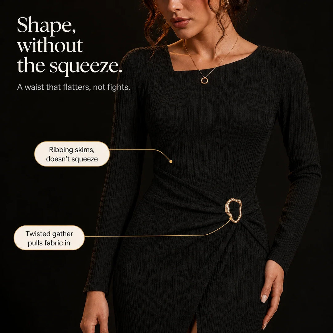 Veloura – One-Shoulder Ribbed Knit Mermaid Maxi Dress