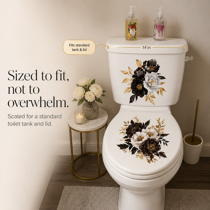 Pearlflora – Layered Floral PVC Toilet Decal Set
