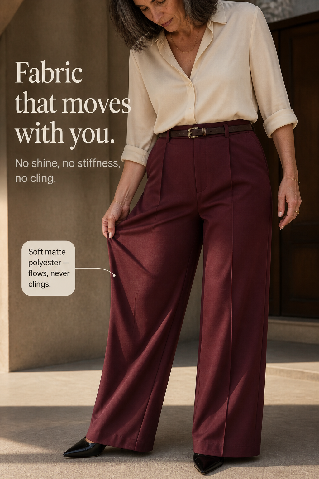 Setwear – High-Waisted Wide-Leg Trousers With Belt