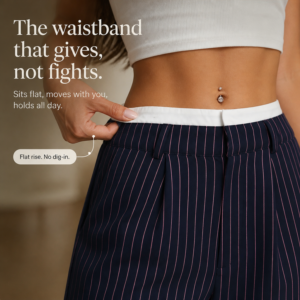 Wearbella – Pinstripe High-Waist Wide-Leg Trousers