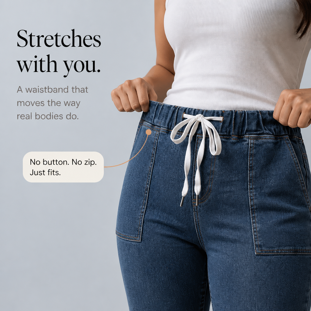 Trouver – Drawstring Waist Tapered Leg Denim Joggers