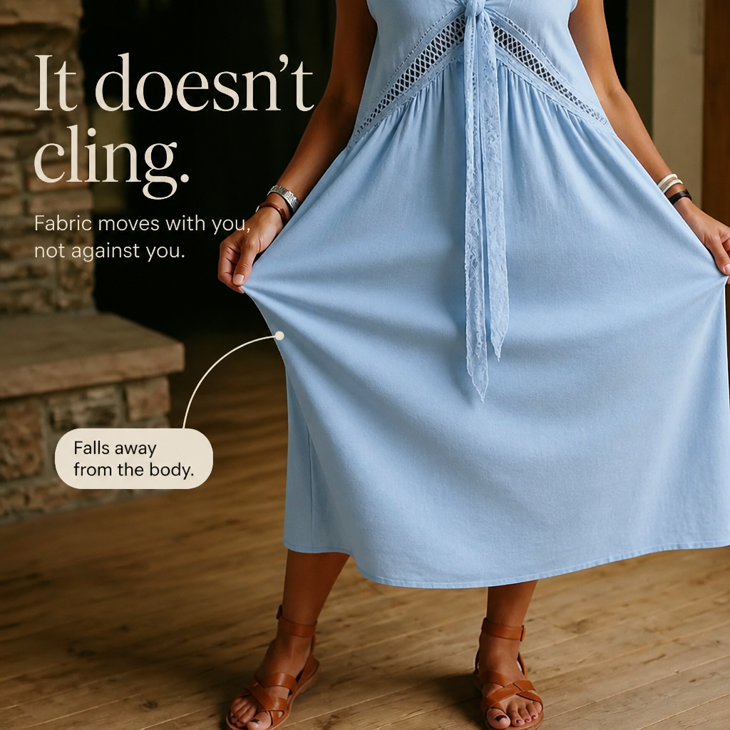 Wearbella – Lace-Trim V-Neck Sleeveless Midi Dress
