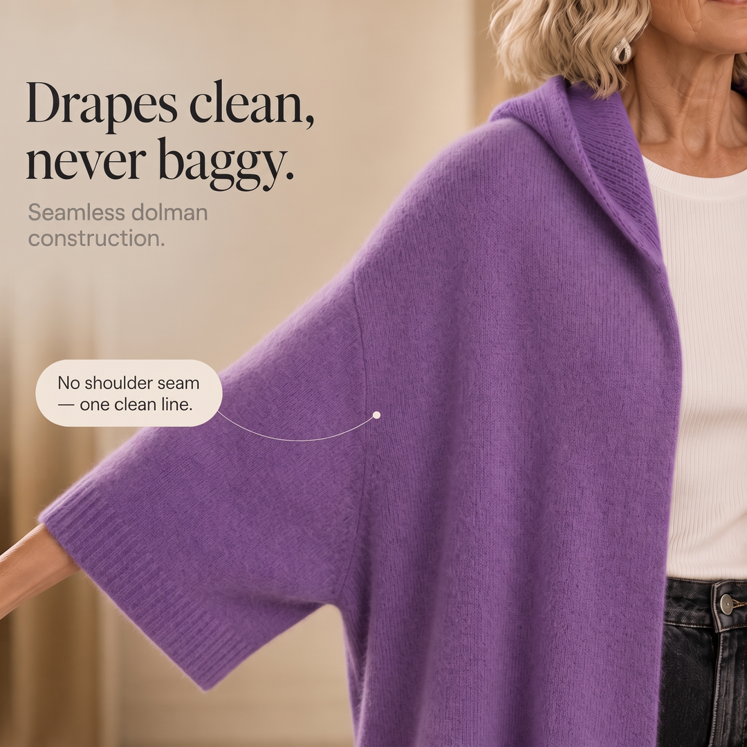 Velmora – Hooded Open-Front Batwing Knit Cardigan